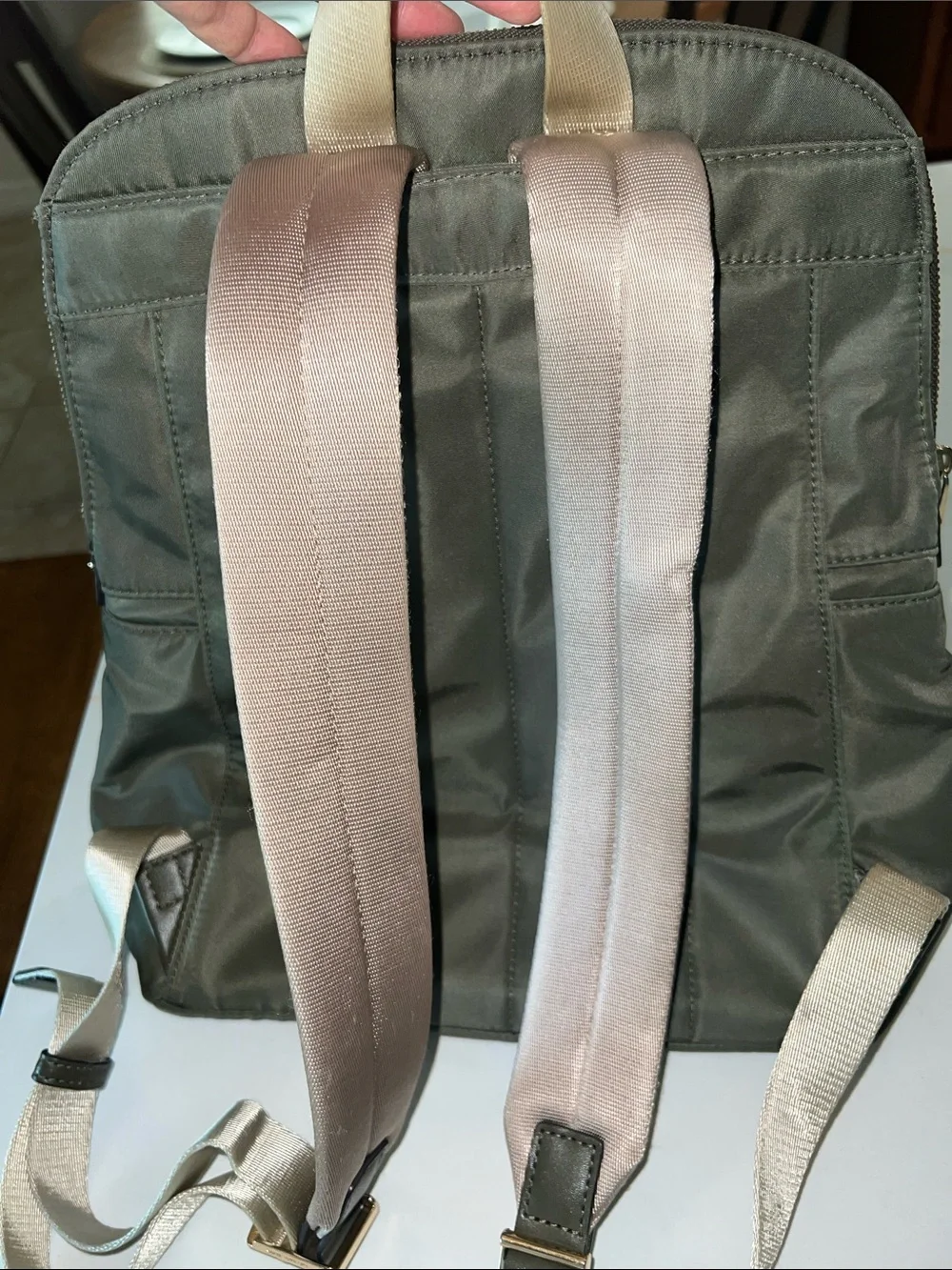 Michael Kors Green Nylon Backpack with Gold Hardware